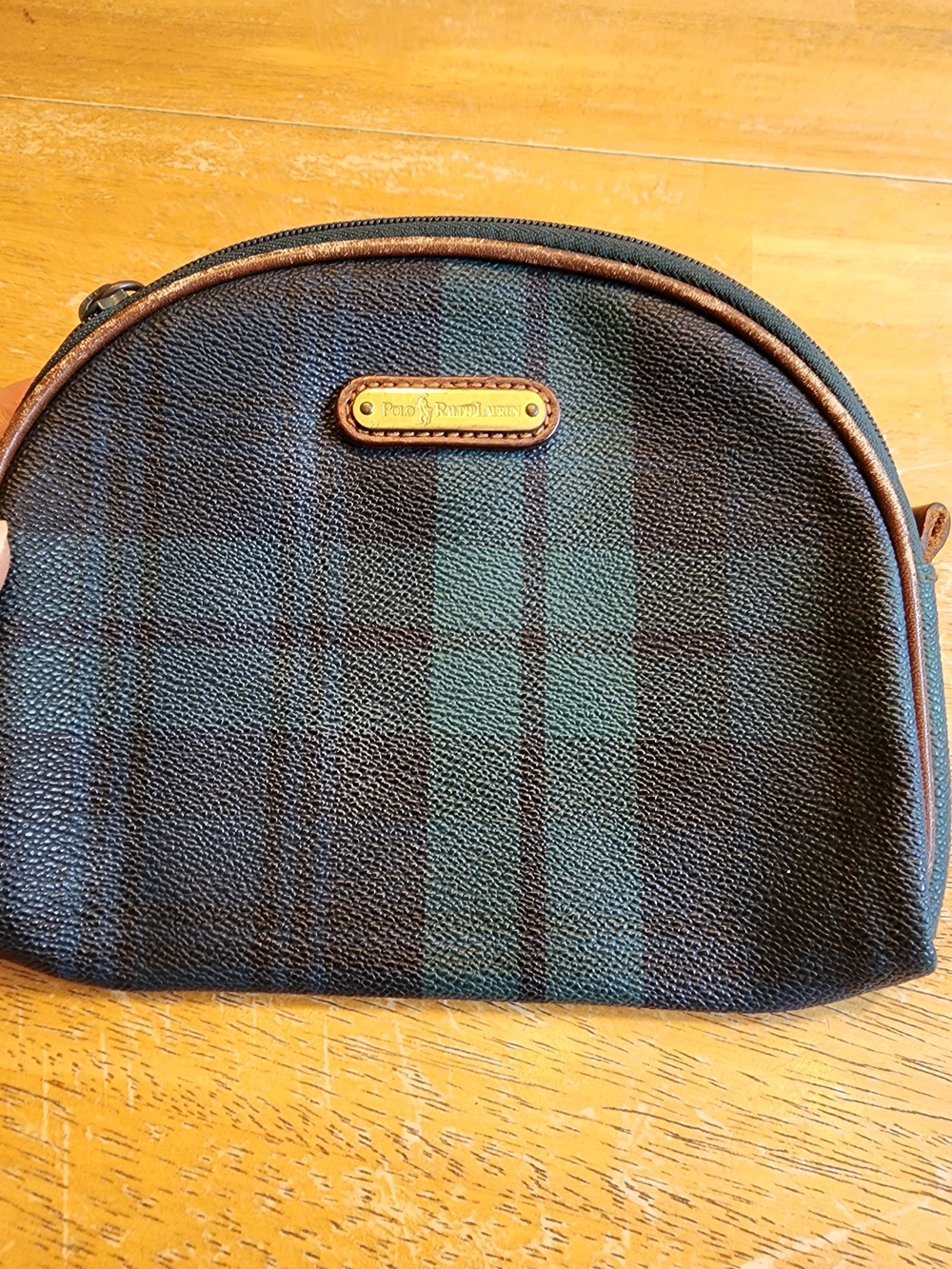 vintage Polo Ralph Lauren Black Watch tartan plaid cosmetic pouch